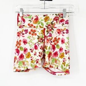 Oiselle Floral Biker Athletic Shorts